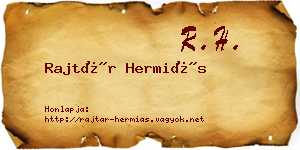Rajtár Hermiás névjegykártya